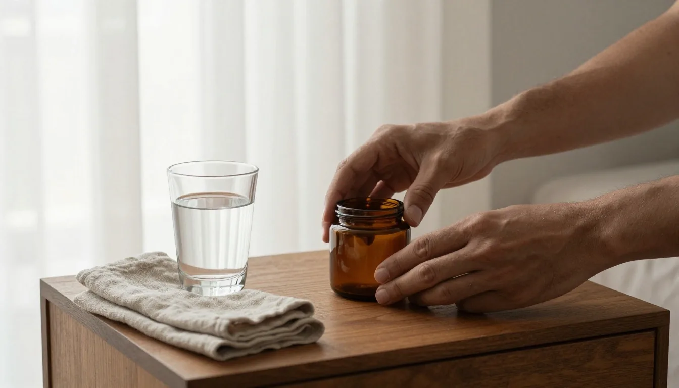 Man at morning routine with warm natural light