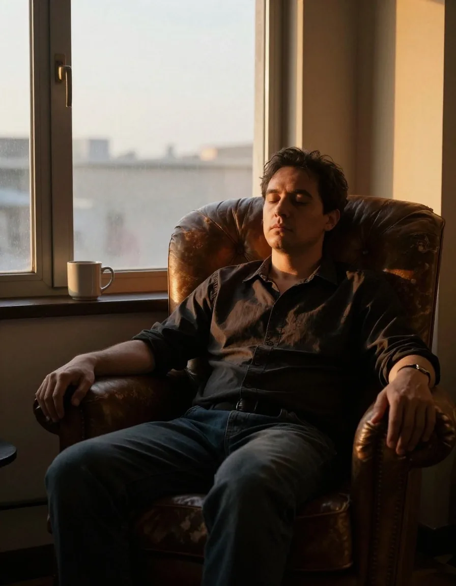 Man reading by a window
